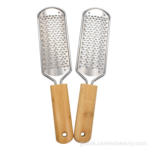 Pedicure Foot Scraper Bamboo and Stainless Steel for Dead Skin Manufactory